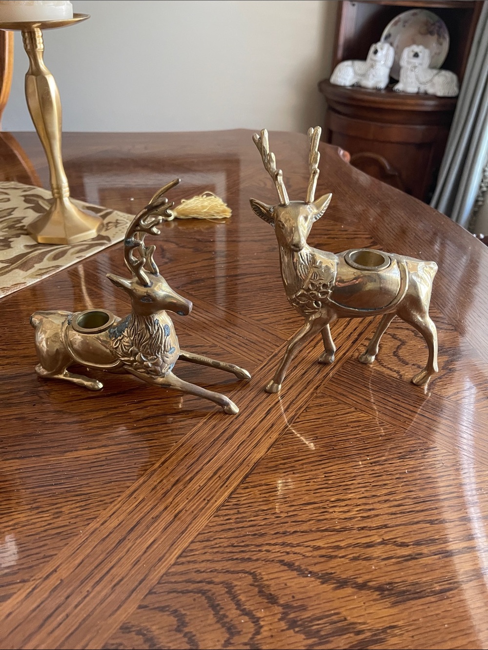 Versace Gold-Tone Deer Candle Holders Pair